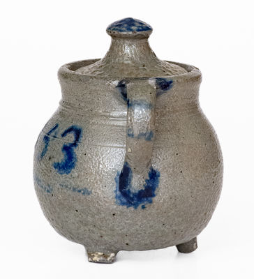 Extremely Rare and Important Craven Family, North Carolina Stoneware Footed Sugar Bowl, 1853