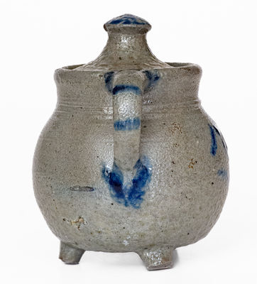 Extremely Rare and Important Craven Family, North Carolina Stoneware Footed Sugar Bowl, 1853