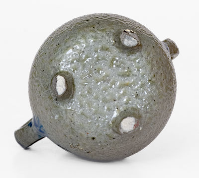 Extremely Rare and Important Craven Family, North Carolina Stoneware Footed Sugar Bowl, 1853