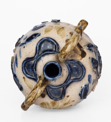 Very Unusual Small-Sized Stoneware Jug with Elaborate Applied Decoration, Midwestern Origin