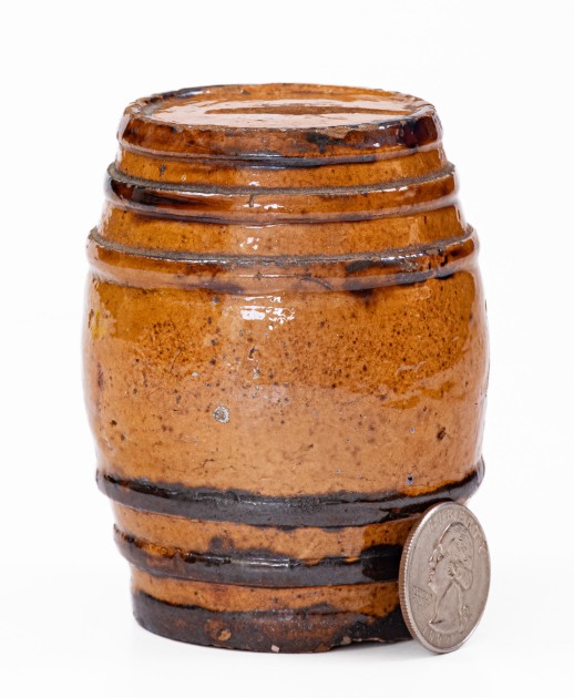 Very Rare Redware Barrel Marked 