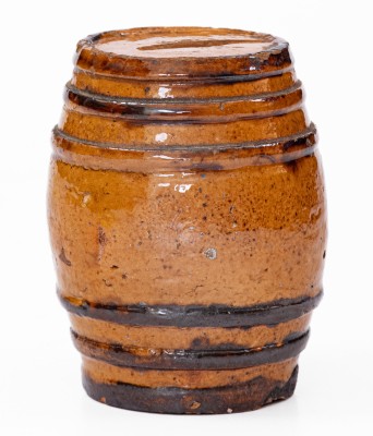 Very Rare Redware Barrel Marked 
