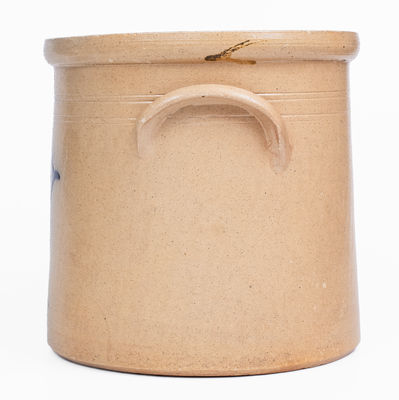 Rare Three-Gallon J. NORTON & CO / BENNINGTON VT Stoneware Crock w/ Bird-on-Stump Design