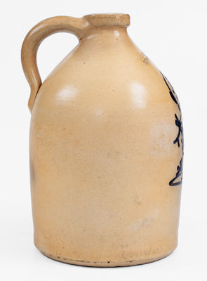 Scarce J. & E. NORTON, / BENNINGTON VT Stoneware Pheasant Jug, c1855