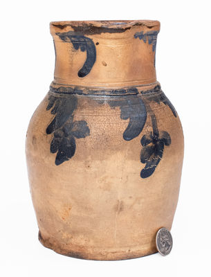 1/2 Gal. Philadelphia Area Stoneware Pitcher w/ Floral Decoration, c1870