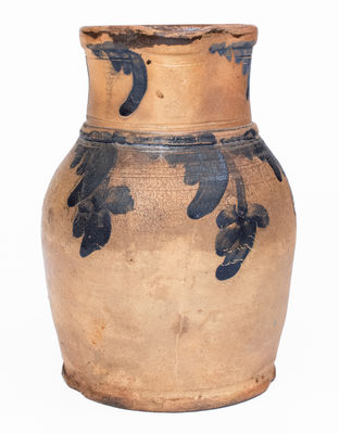 1/2 Gal. Philadelphia Area Stoneware Pitcher w/ Floral Decoration, c1870