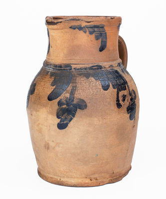 1/2 Gal. Philadelphia Area Stoneware Pitcher w/ Floral Decoration, c1870