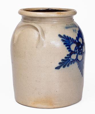 Rare Fine J. & E. NORTON / BENNINGTON, VT Stoneware Jar w/ Star Flower Decoration