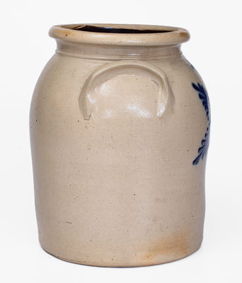 Rare Fine J. & E. NORTON / BENNINGTON, VT Stoneware Jar w/ Star Flower Decoration