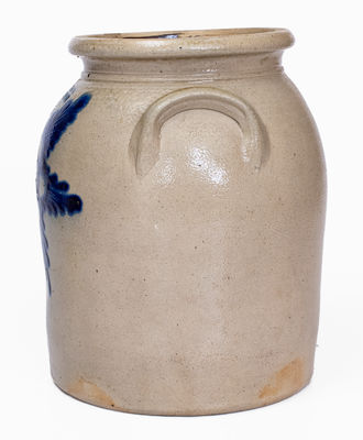 Rare Fine J. & E. NORTON / BENNINGTON, VT Stoneware Jar w/ Star Flower Decoration