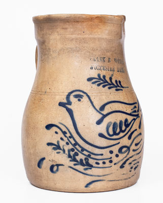 Fine FRANK B. NORTON / WORCESTER, MASS. Stoneware Pitcher w/ Dove Decoration