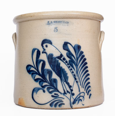 5 Gal. F. B. NORTON & CO. / WORCESTER, MASS. Stoneware Parrot Crock