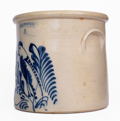 5 Gal. F. B. NORTON & CO. / WORCESTER, MASS. Stoneware Parrot Crock