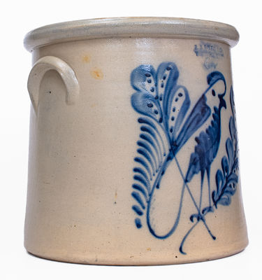 Exceptional 6 Gal. F. B. NORTON & CO. / WORCESTER, MASS. Parrot Crock by Potter Andrew Person