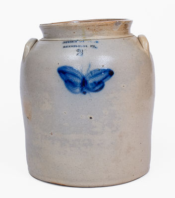JULIUS NORTON / BENNINGTON, VT Stoneware Butterfly Jar, c1840
