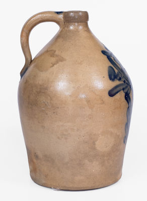 2 Gal. COWDEN & WILCOX / HARRISBURG, PA Stoneware Jug w/ Elaborate Floral Decoration