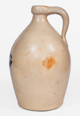 Very Fine attrib. John Burger, Rochester, NY Stoneware Jug w/ Elaborate Decoration, c1860