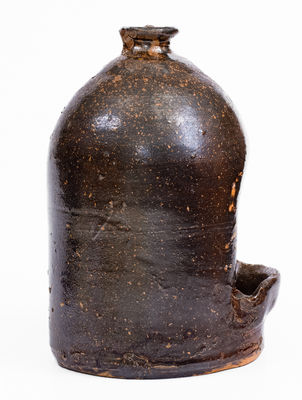 Extremely Rare Stoneware Chicken Waterer w/ Incised Native American Decoration, prob. Joseph G. Baynham, Trenton, SC