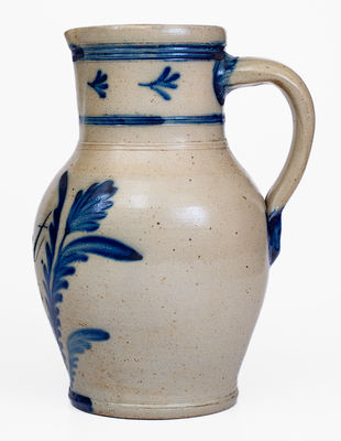 Extremely Rare Stoneware Pitcher and Mug Set, Inscribed 