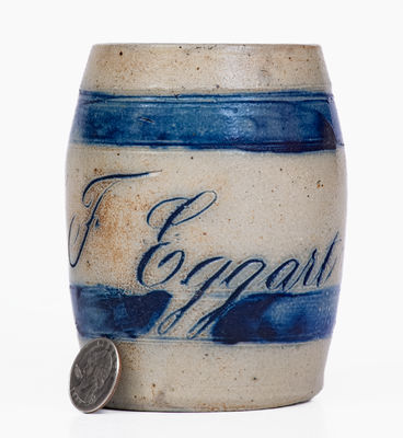 Extremely Rare Stoneware Pitcher and Mug Set, Inscribed