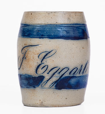 Extremely Rare Stoneware Pitcher and Mug Set, Inscribed 