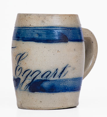 Extremely Rare Stoneware Pitcher and Mug Set, Inscribed 