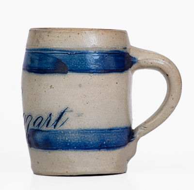 Extremely Rare Stoneware Pitcher and Mug Set, Inscribed 