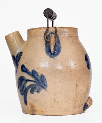 COWDEN & WILCOX / HARRISBURG, PA Stoneware Batter Pail w/ Floral Design