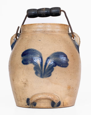 COWDEN & WILCOX / HARRISBURG, PA Stoneware Batter Pail w/ Floral Design