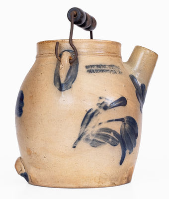 COWDEN & WILCOX / HARRISBURG, PA Stoneware Batter Pail w/ Floral Design