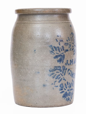 J. HAMILTON / & CO. / GREENSBORO / PA Cobalt-Decorated Stoneware Jar
