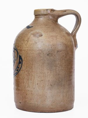 1 Gal. WHITES BINGHAMTON Stoneware Jug w/ Slip-Trailed Bird Decoration