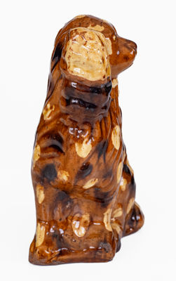 Rare and Fine Slip-Decorated Pennsylvania Redware Spaniel