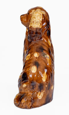 Rare and Fine Slip-Decorated Pennsylvania Redware Spaniel