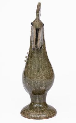 Scarce Edwin Meaders Alkaline-Glazed Rooster Figure, c1970