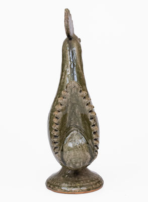 Scarce Edwin Meaders Alkaline-Glazed Rooster Figure, c1970