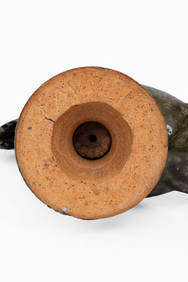 Scarce Edwin Meaders Alkaline-Glazed Rooster Figure, c1970