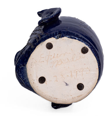 Rare Blue-Glazed Edwin Meaders Face