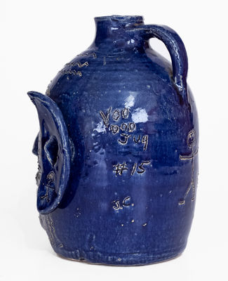 Rare Blue-Glazed Edwin Meaders Face