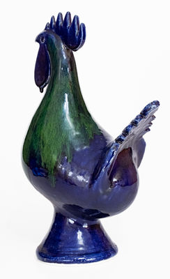 Edwin Meaders Blue and Green Rooster, Signed and Dated 9/11/1999