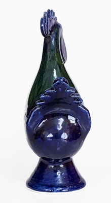 Edwin Meaders Blue and Green Rooster, Signed and Dated 9/11/1999