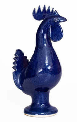 Edwin Meaders Blue Rooster, Signed and Dated 3/10/89