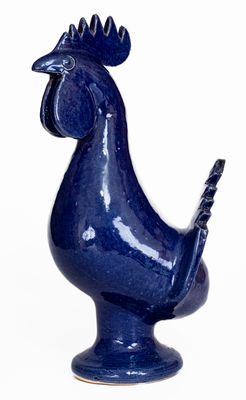 Edwin Meaders Blue Rooster, Signed and Dated 3/10/89