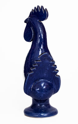 Edwin Meaders Blue Rooster, Signed and Dated 3/10/89