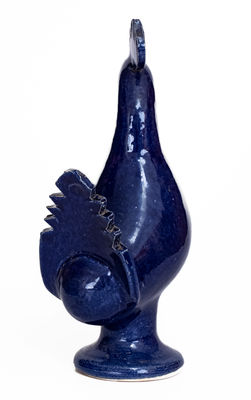 Edwin Meaders Blue Rooster, Signed and Dated 3/10/89