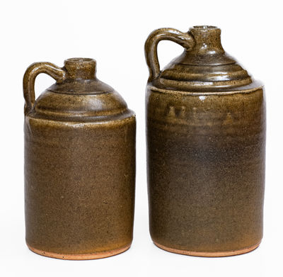 Lot of Two: Lanier Meaders Shoulder Jugs, c1975-85