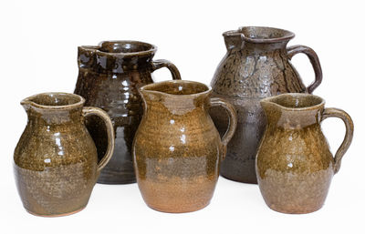 Lot of Five: Meaders Family Pitchers, Cleveland, Georgia