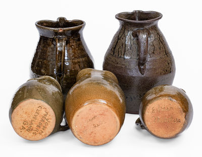 Lot of Five: Meaders Family Pitchers, Cleveland, Georgia