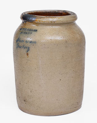 Very Rare M. TYLER & CO. / ALBANY Stoneware Jar Inscribed
