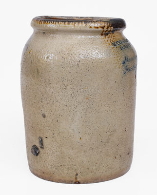 Very Rare M. TYLER & CO. / ALBANY Stoneware Jar Inscribed